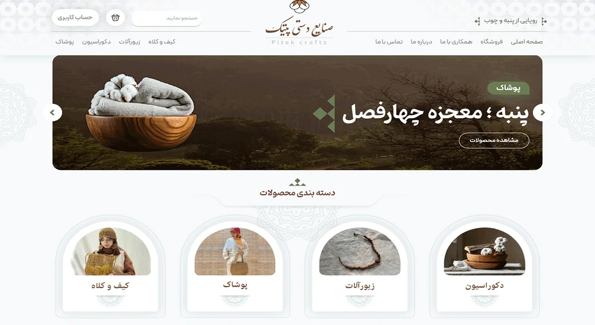 طراحی وب سایت فروشگاهی پیتک
