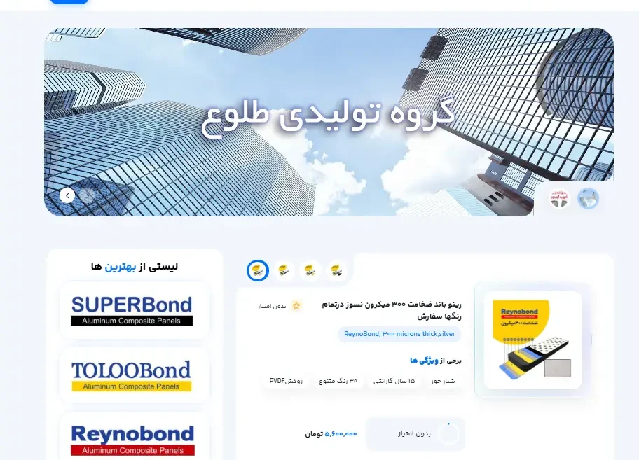 طراحی وب سایت فروشگاهی پیشتازان طلوع باند