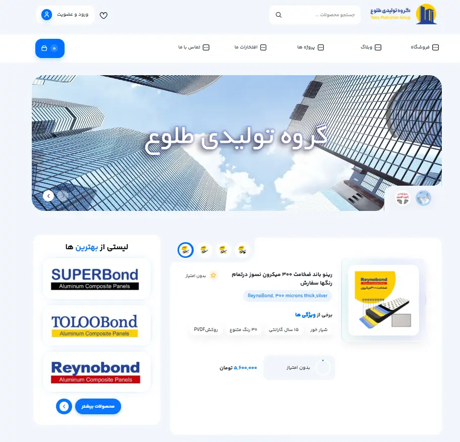 طراحی وب سایت فروشگاهی پیشتازان طلوع باند